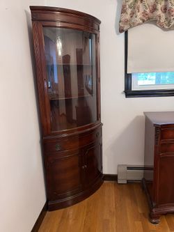 Vintage Morganton Bow Front Corner Cabinet