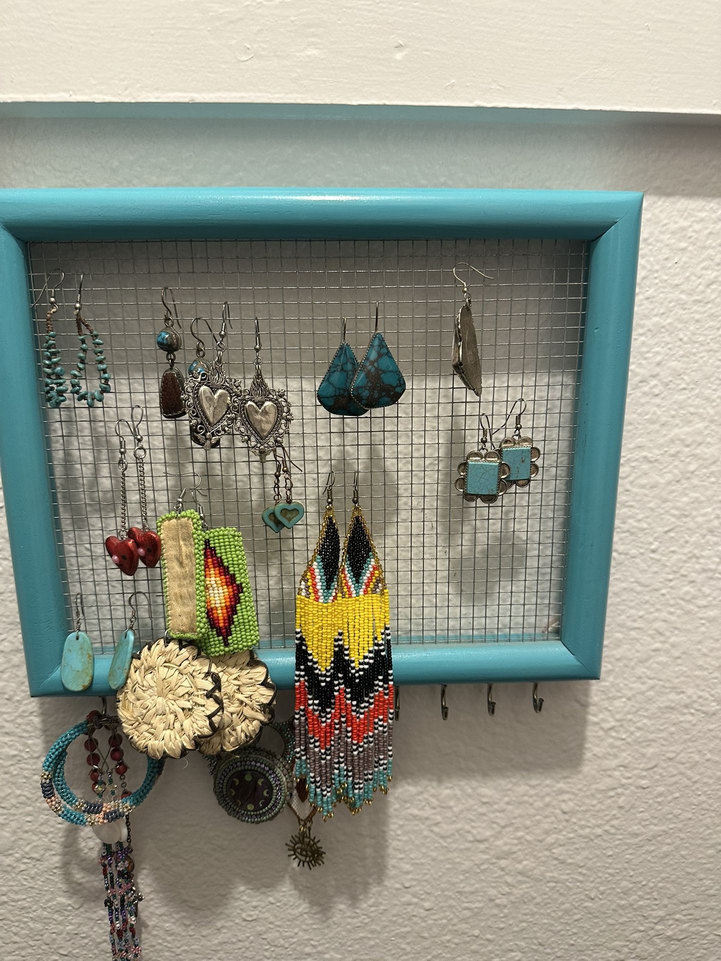 Rustic Turquoise Earring/Jewelry Organizer