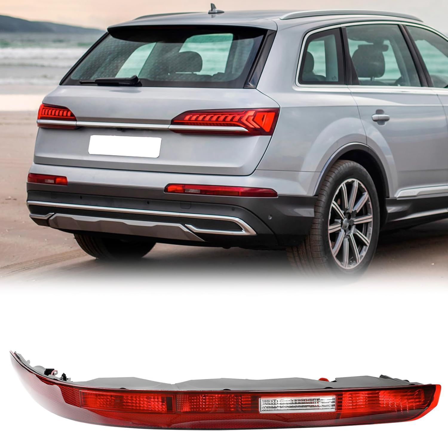 KAKSEY Rear Bumper Reflector Tail Light Fog Lamp Compatible with Audi Q7 2016 2017 2018 2019 2020 2021 2022 Replace 4M0945096A (Right Passgenger Side)
