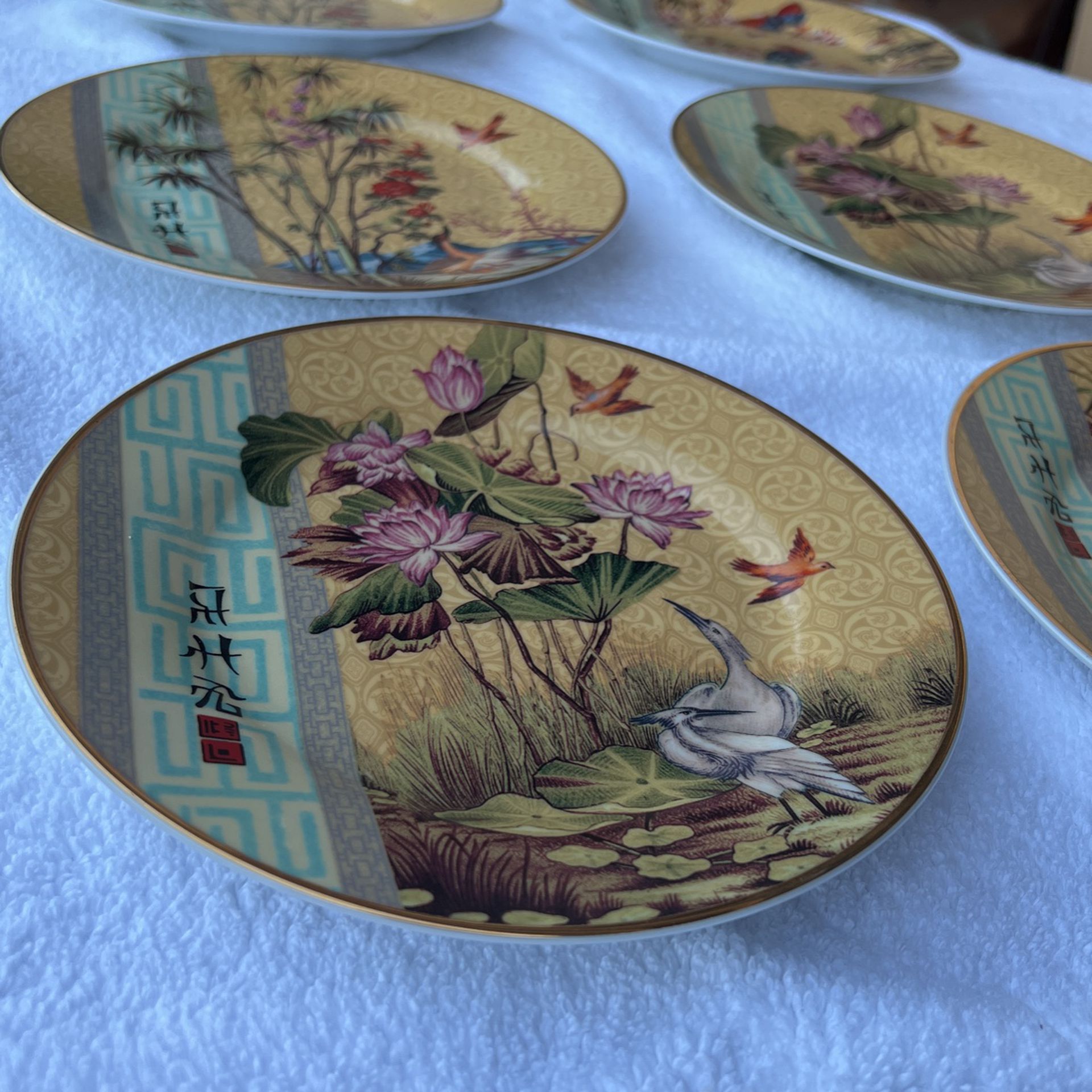 Tea Garden Porcelain Plates 8” - Set of 4 or 8 available