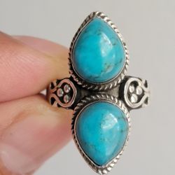 Vintage Turquoise And Sterling Ring Size8