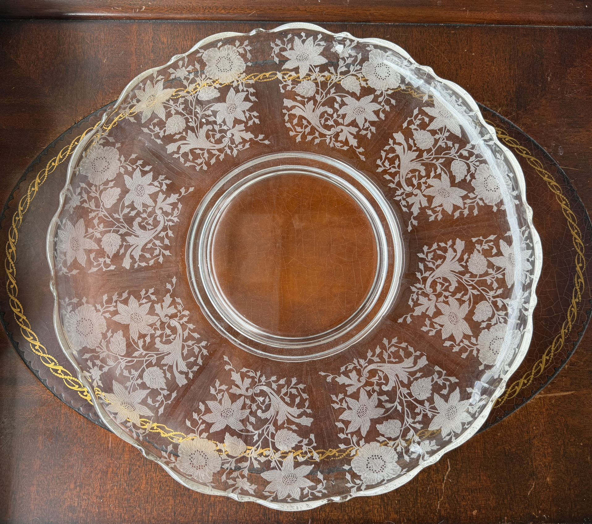 Cambridge Wildflower 14” Torte Plate Dessert Platter