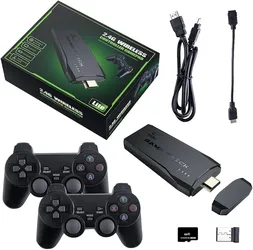 kweie-yeie Retro Game Stick Console, 128GB Plug and Play TV Gaming System with Dual 2.4GHz Wireless Controllers, HDMI-Compatible Output, Compact Retro