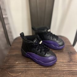 Nike Air JORDAN 12 Retro Toddler TD Field Purple Black 850000-057 Size 7c 