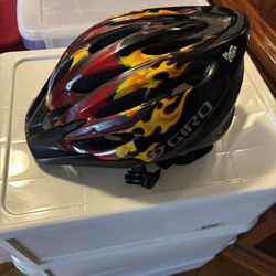 Giro Bike Helmet With Flame Pattern