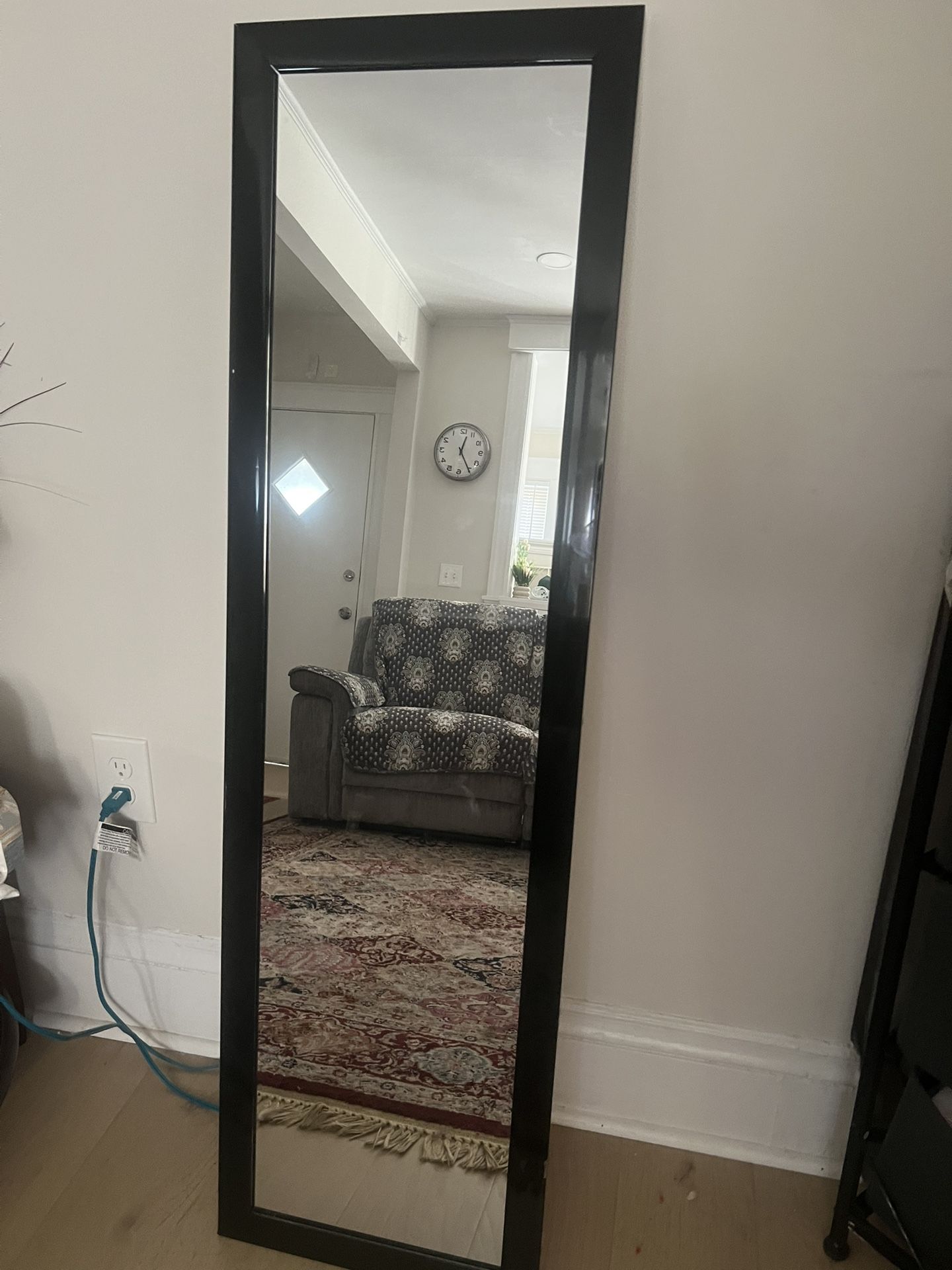 Full-Length Black Frame Mirror