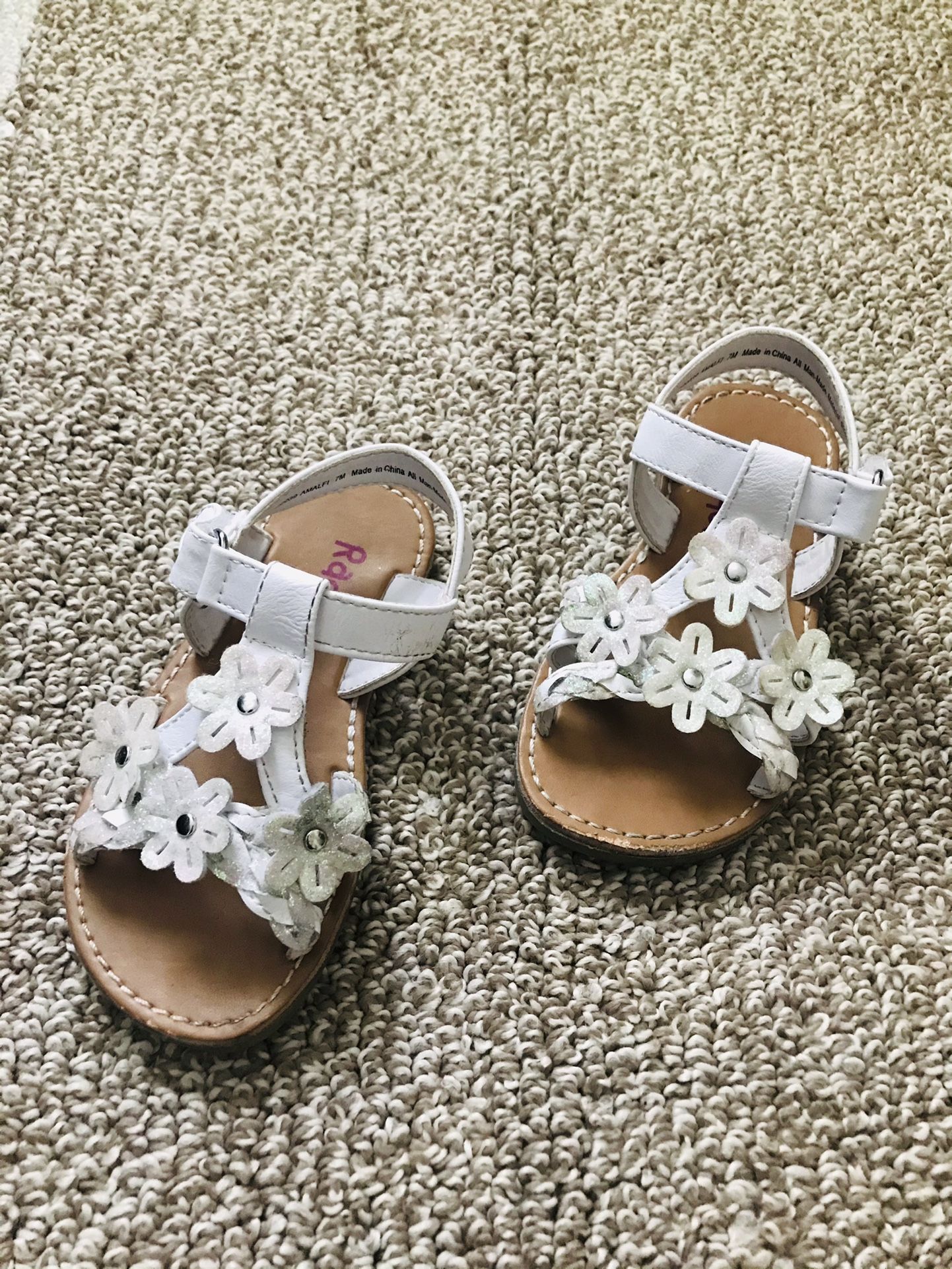 Toddler Girls Sandal White Flowers