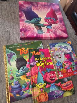 Trolls books and canvas
