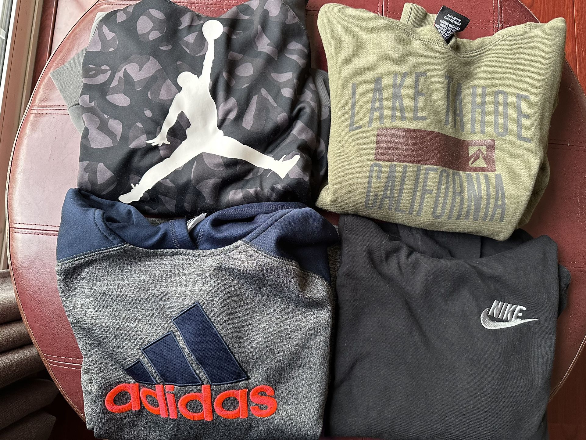 4 Sweaters - Youth M (Nike, Adidas, Puma, Lake Tahoe)