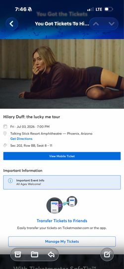 Hilary duff tickets