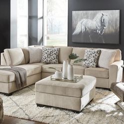 Decelle Putty 2-Piece LAF Sectional ( Raf and Laf sectional & couch sofa, loveseat, recliner options