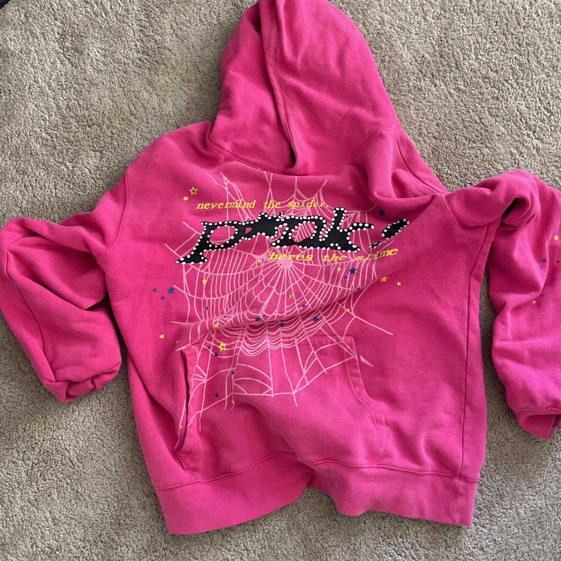 fake pink spider hoodie 