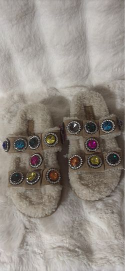 Kurt Geiger Fluffy Jewel Slide Slippers