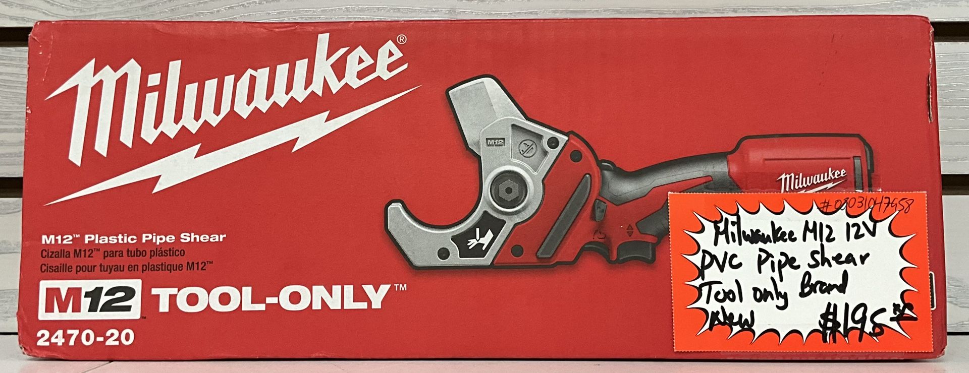 Milwaukee M12 12V PVC Pipe Shear Tool Only Brand New