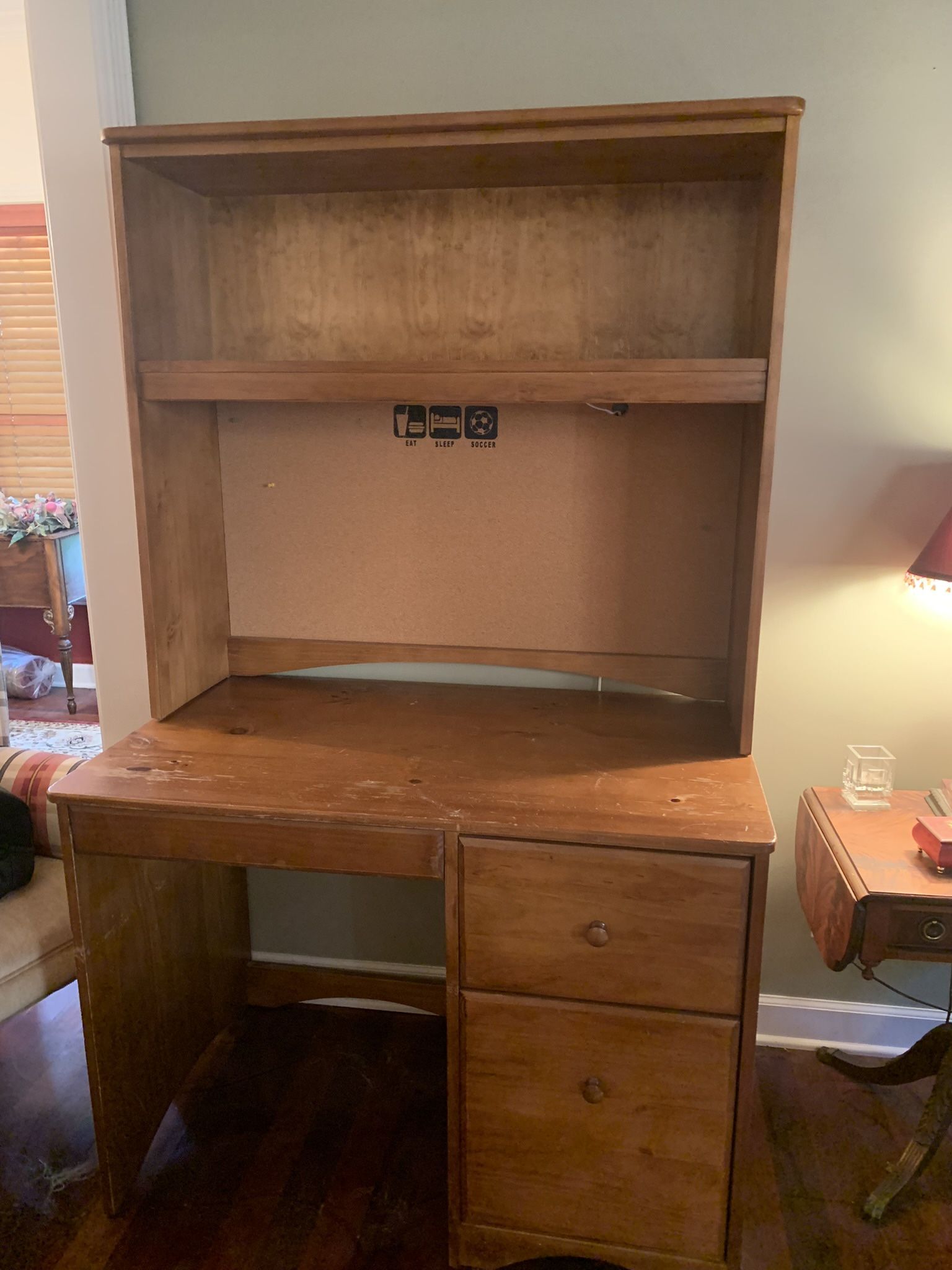 Desk With Lighted Hutch