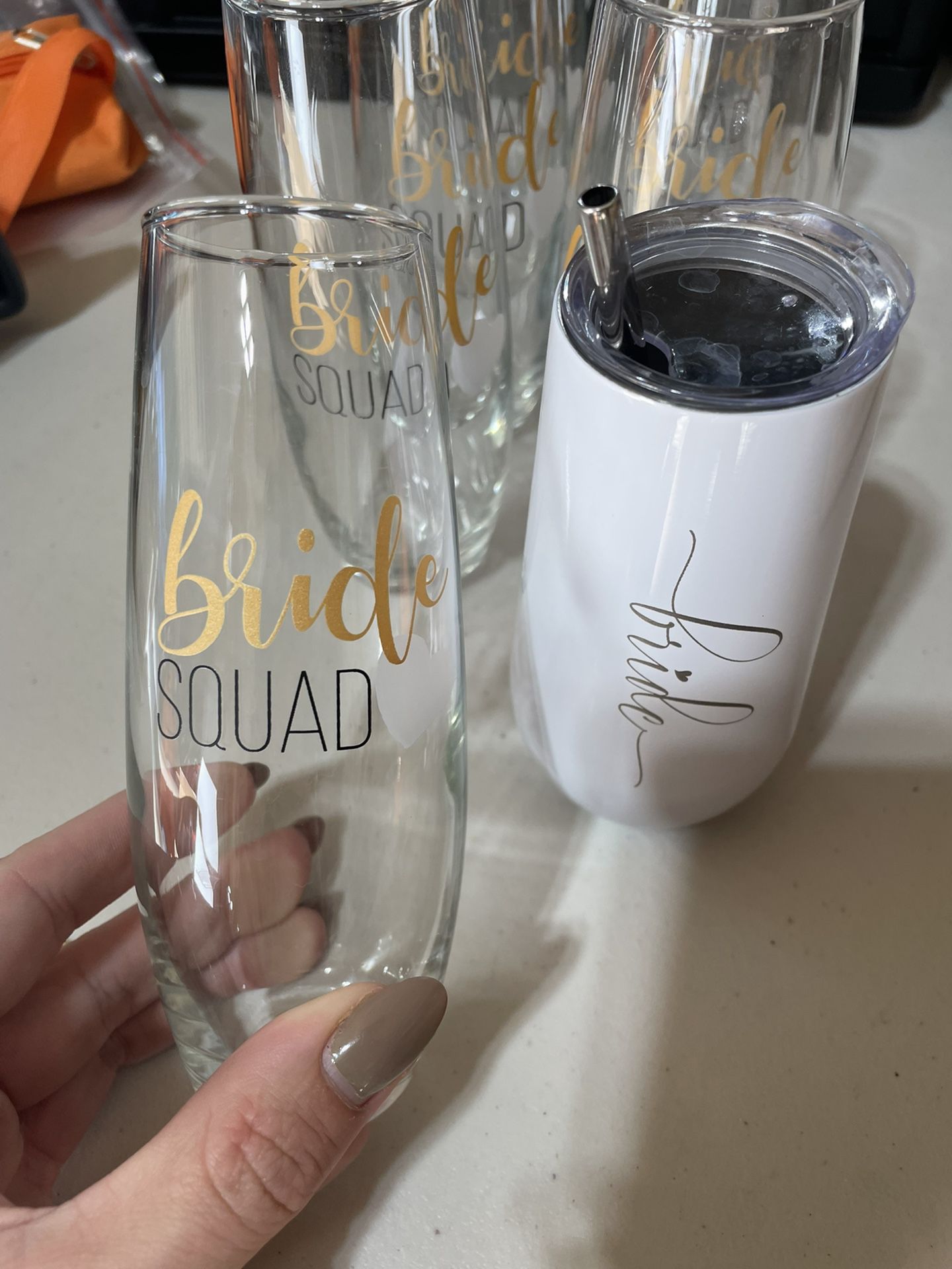 9 Bridesmaids Mimosa Glasses + Bride 