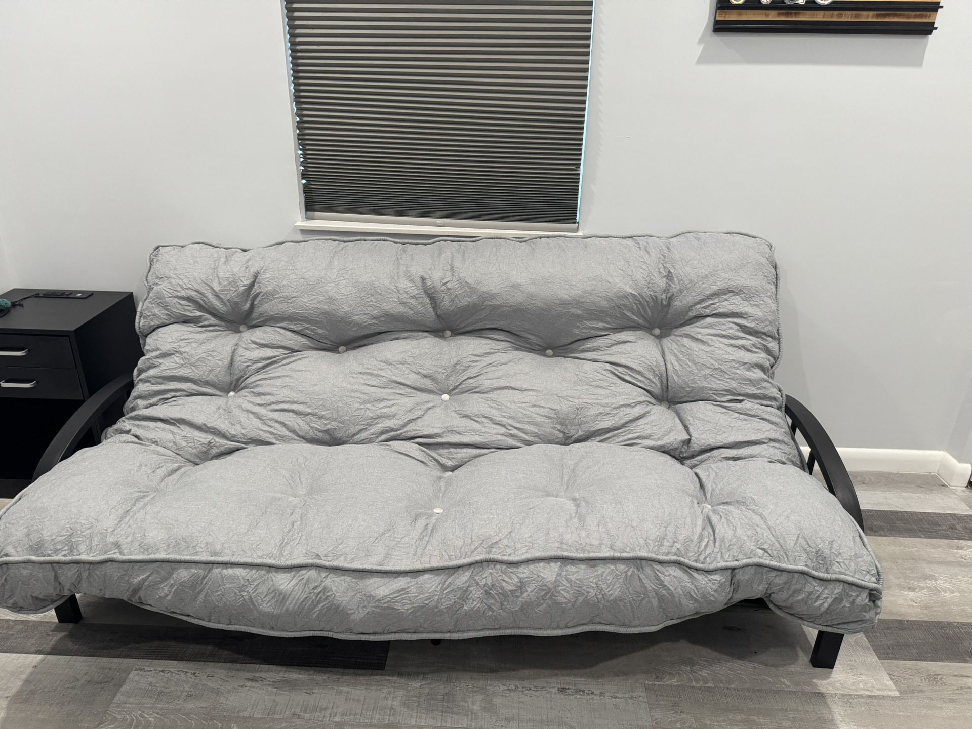 Black Metal Futon With Mattress