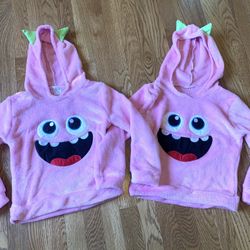 Girls fleece hoodie size M set of two