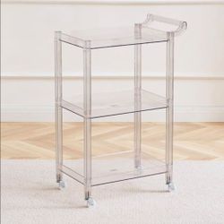 Acrylic Utility Rolling Cart,3-Tier