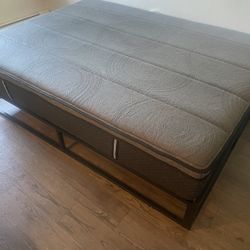 Grey Euro Hydrid Queen Mattress And Bedframe