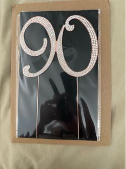 90 Cake Rhinestone Topper-Rose Gold