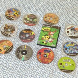 Playstation 2 & PS1 Games Bundle Spyro Alien Hominid Ratchet & Clank Crash Tokobot Pac-Man Sims 2 Shrek