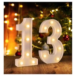 13th Birthday Decorations for Girls Boys,13th Birthday Party Decorations for Centerpieces Table,Light Up Numbers 13 Sign for Party Backdrop Wall Decor