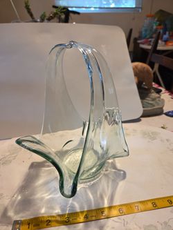 Clear Glass Basket with Handle