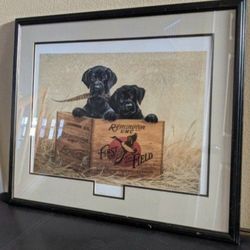 Lynn R Kaatz Finders Keepers Framed Art Print Remington Labrador Puppies Wall Decor