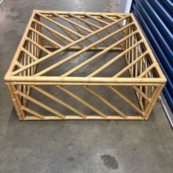 Vintage Bamboo Coffee Table Mid-Century