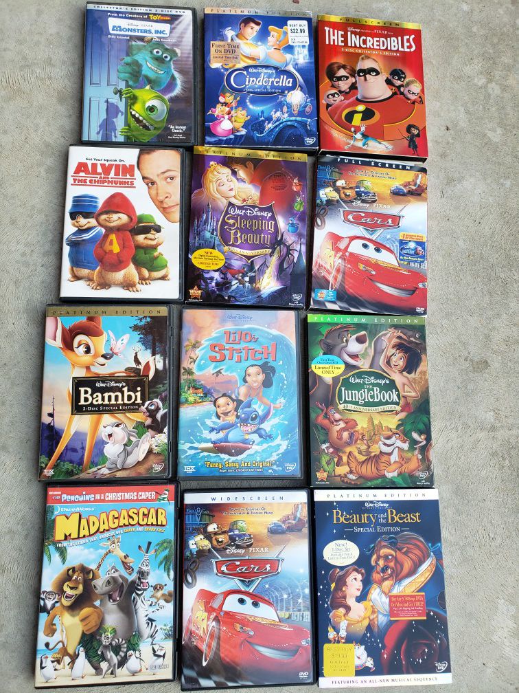Kids DVDs selling as a lot of 12