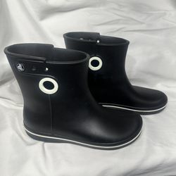 CROCS Women’s Size 9 Jaunt Shorty Pull On Waterproof Rubber Rain Boots Black 