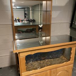 Aquarium mirror Bar W Glass &Mirror  Shelf And Bar Stools