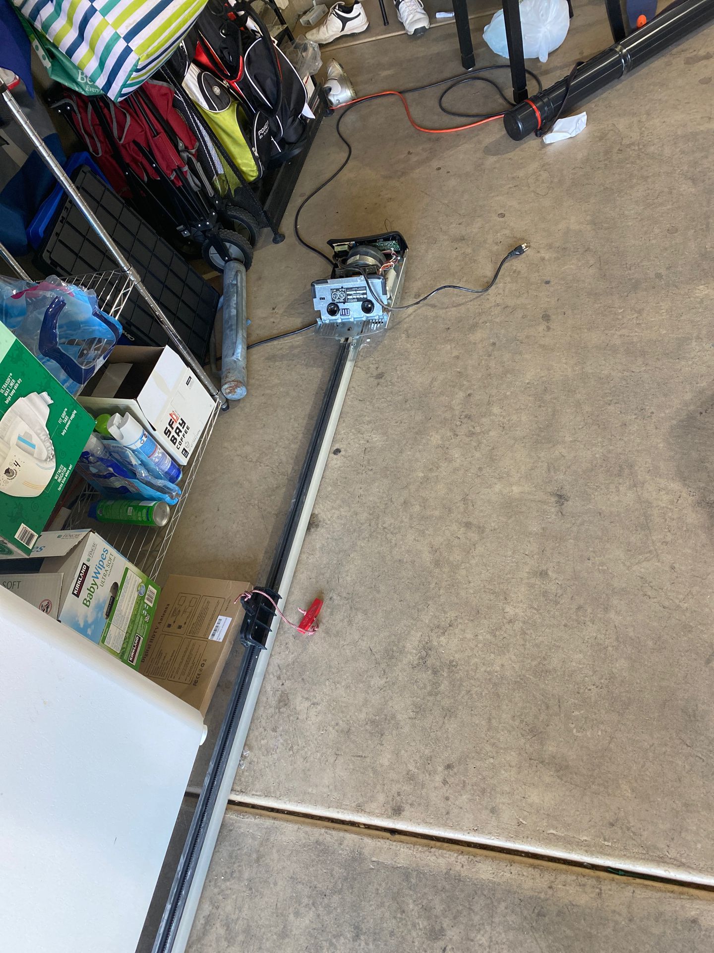 Garage door opener and rail