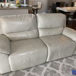 Beige Leather Sofa