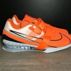 Nike Romaleos 4 IV Weightlifting Shoes Orange White Black CD3463-801 Men's 13