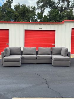 Lovesac Sactional Gray Sectional Sofa – 6 Seats & 6 Sides