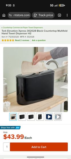 4) new Tork Elevation Xpress 302028 Black Countertop Multifold Hand Towel Dispenser H2 paper towel holder dispensers