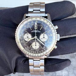 1960's Breitling AOPA Navitimer 41mm Chronograph 806 Black Reverse Panda Dial Manual Men's Watch Ref. 806
