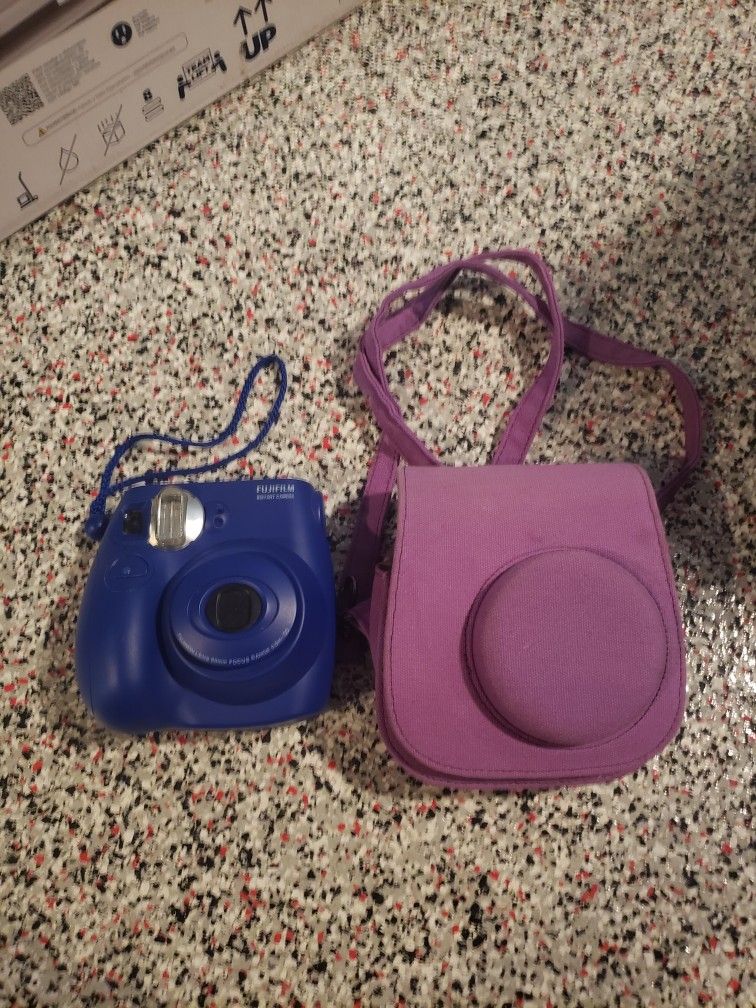 Fuji Film Instax Mini Blue Camera With Case