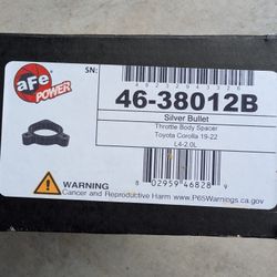 Toyota Corolla 2019- 2022 2.0 Throttle Body Spacer AFE