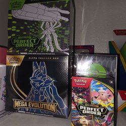 TCG Pokemon Perfect Order and Mega Evolution Lucario ETB