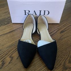 RAID Amy Black Two Part Flat Shoes Size:Us 8