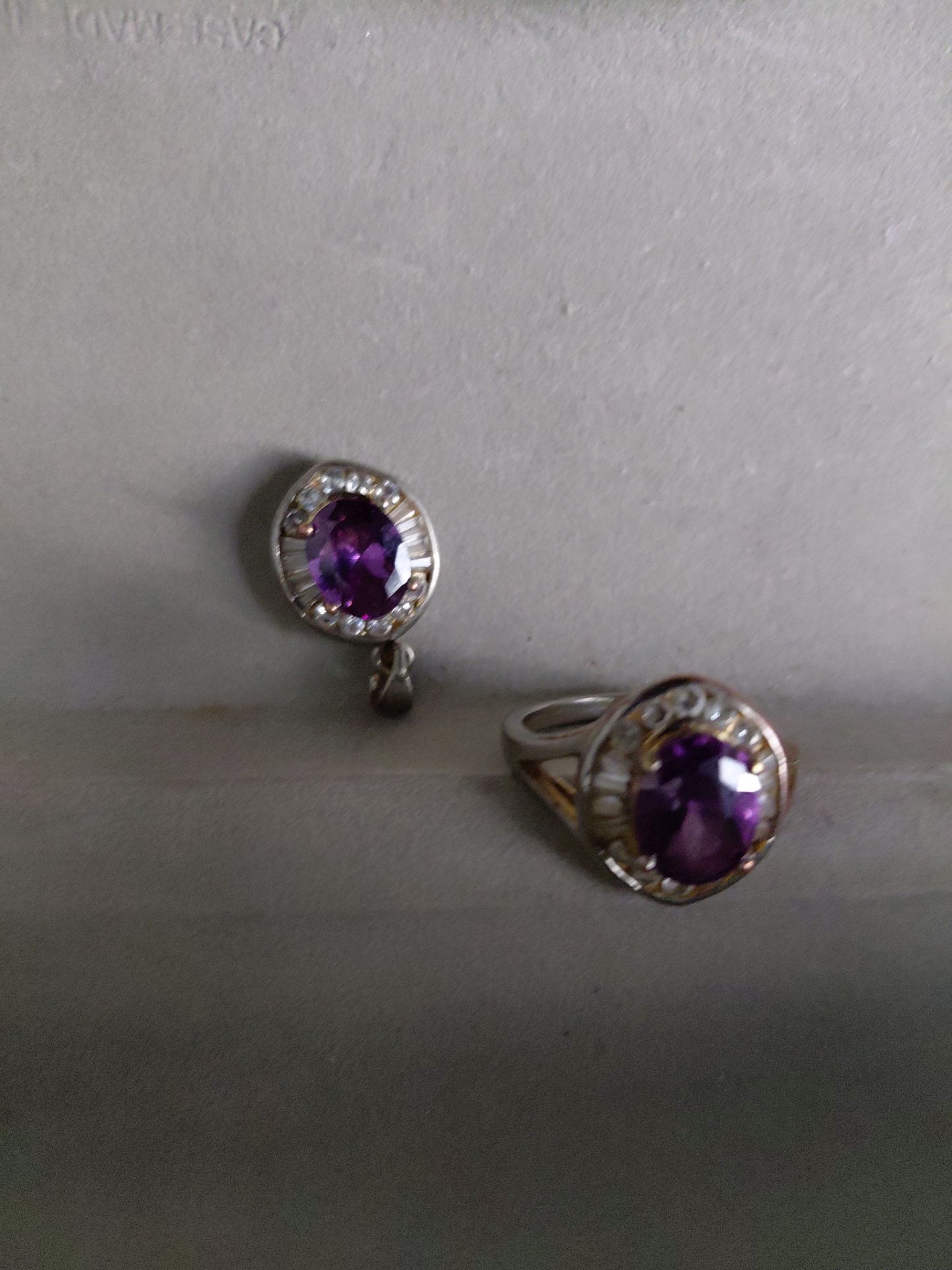 Amethyst necklace pendant and amethyst ring