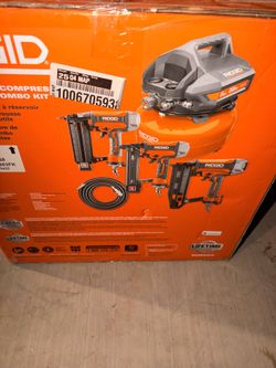 New 6 gallon air compressor and 3 tool combo set