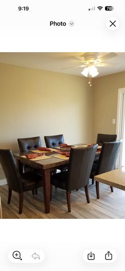 Granite Dining Table With 6 Chairs 