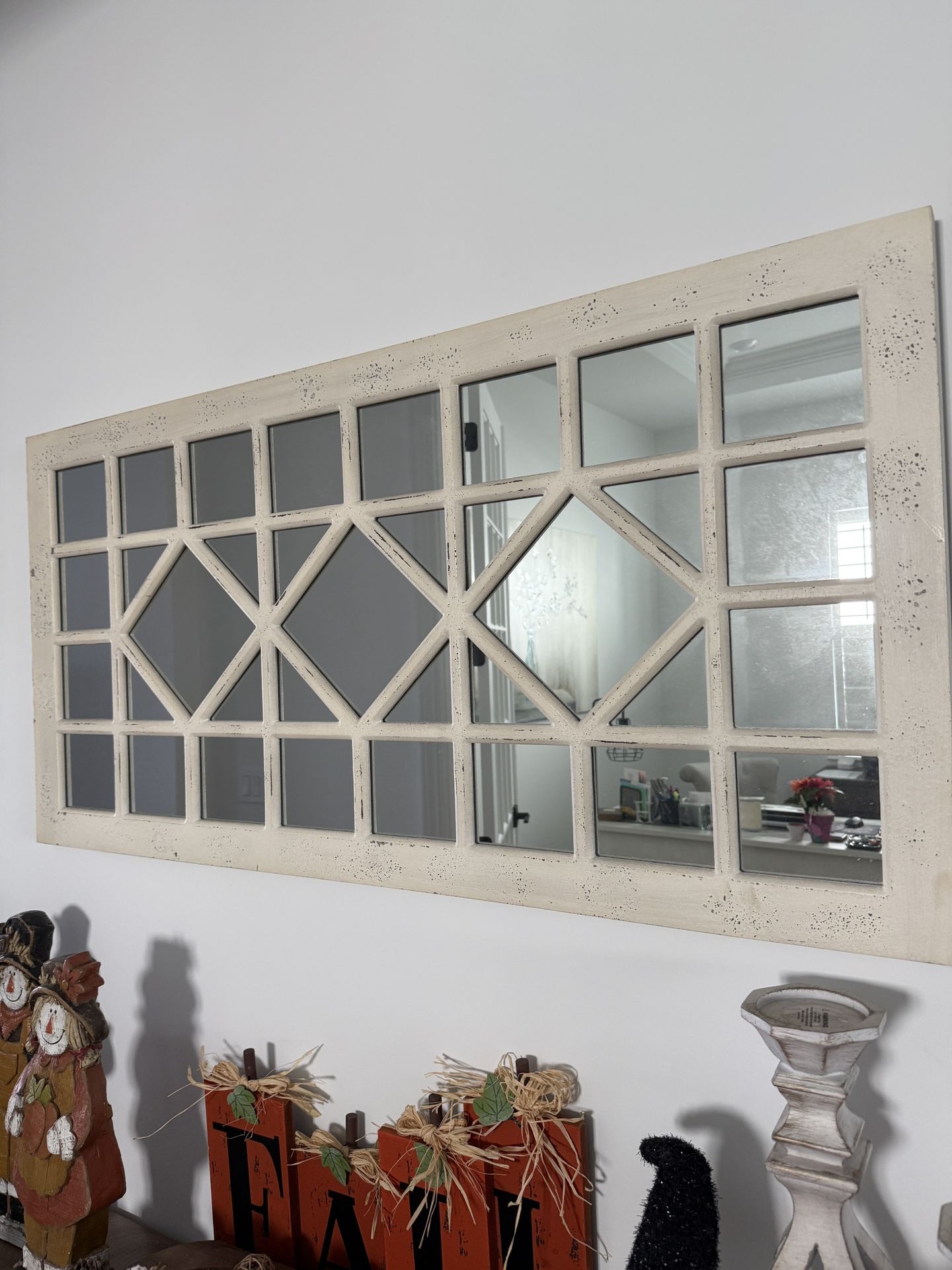 24x48 Mirror. Can Hang Either Way. BLACK. shown Hung In White