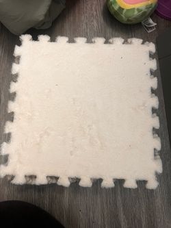 18pcs  black & 18 pcs white plush Foam Floor Mat Interlocking Carpet