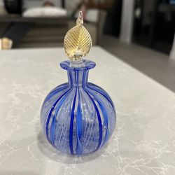 Murano Glass Beautiful Blue Perfume Bottle 