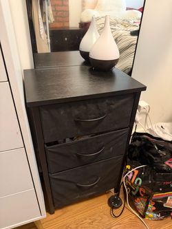 Black 3-Drawer Fabric Storage Dresser